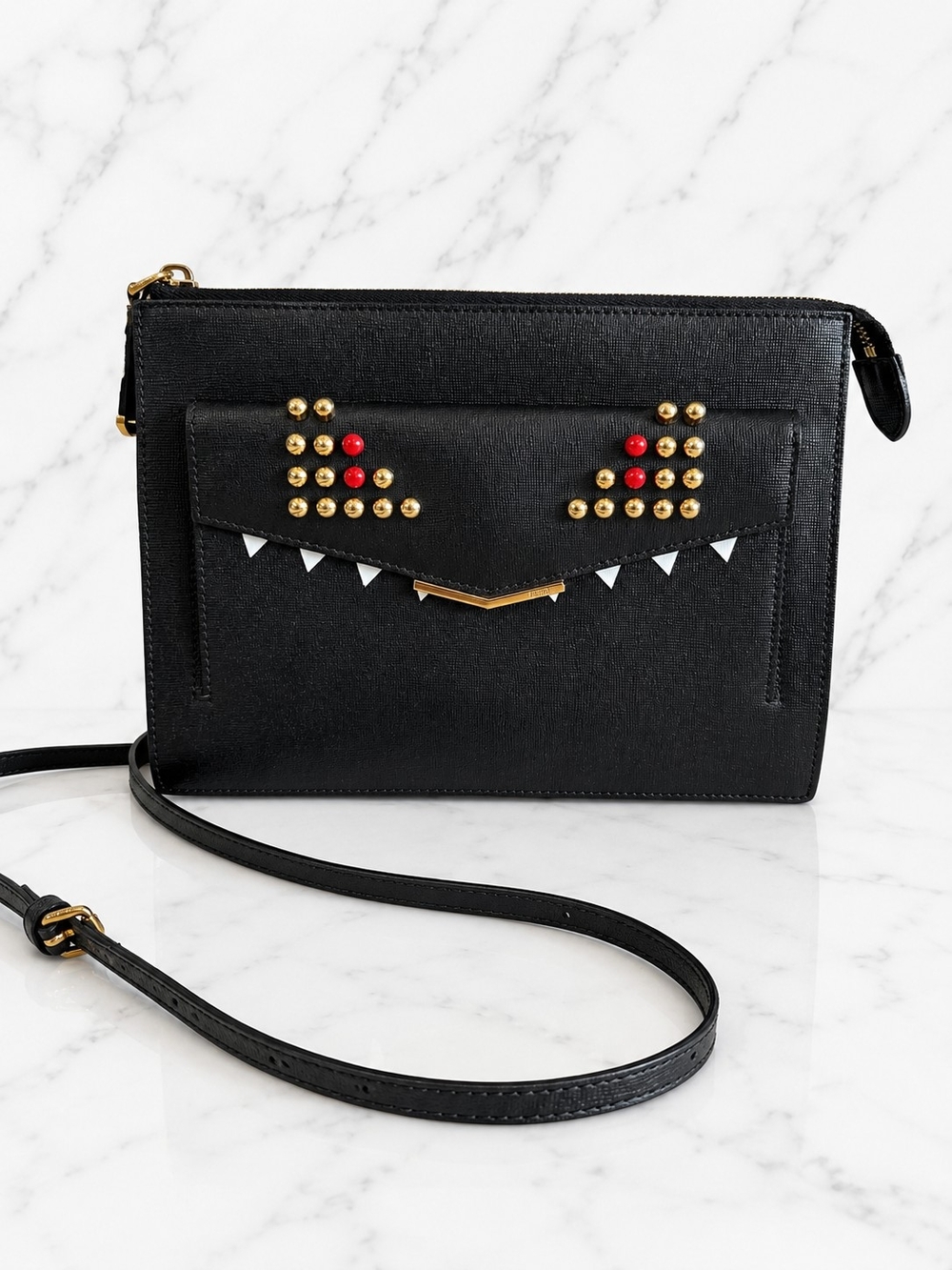 Fendi Monster studded crossbody bag